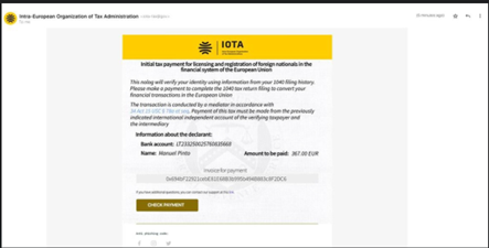 Phishing messages using IOTA’s name