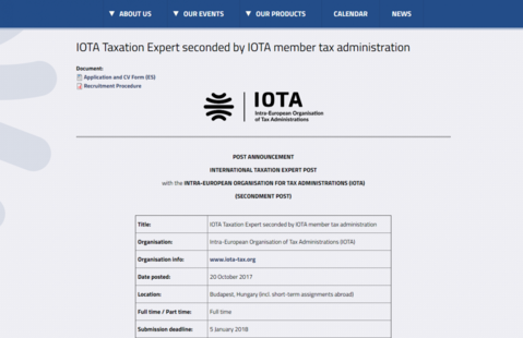 We are looking for a seconded tax expert to join the Secretariat